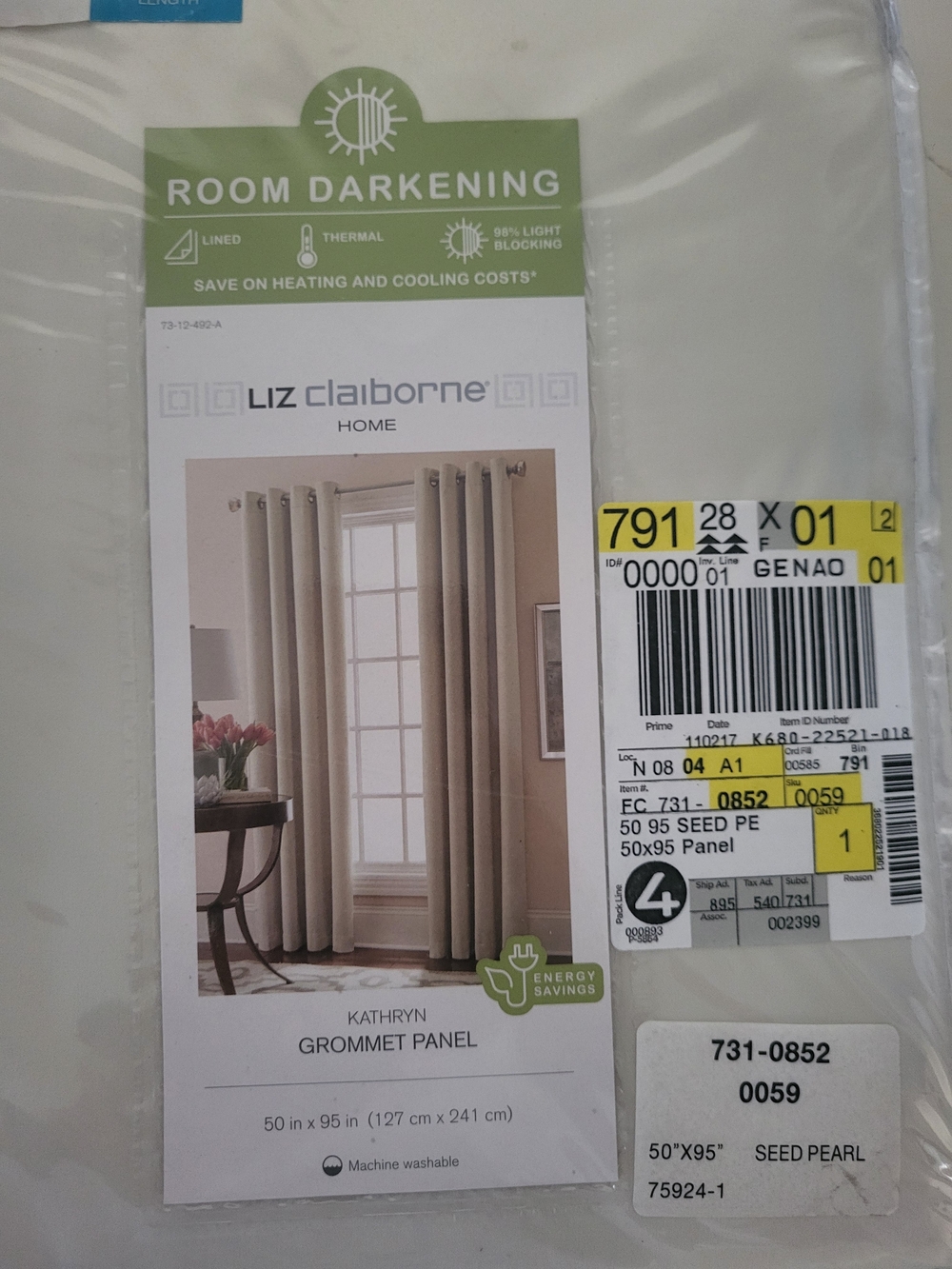 Liz Claiborne Seed Pearl Room Darkening Grommet Panel (1 Panel)